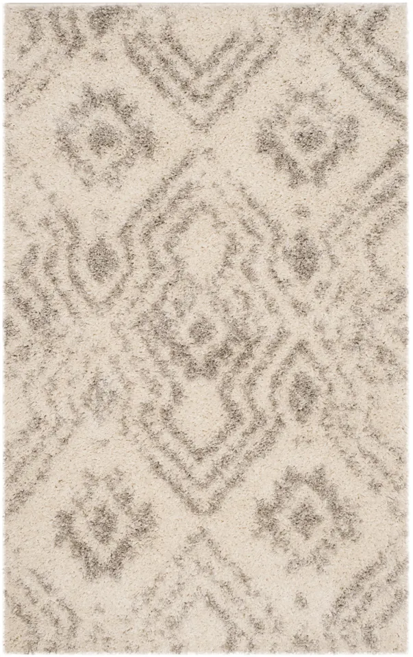 Arlo Home Woven Area Rug, ASG746G, Ivory/Grey,  3' X 5'
