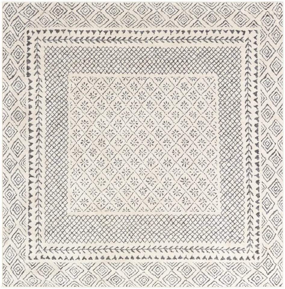 Bahar Beige Indoor 5'3" x 5'3" Machine Woven Rug