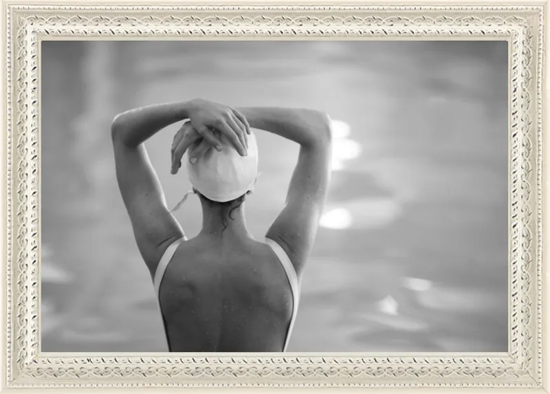 Woman Swimmer in a White Cap by Lucy Snowe for Artfully Walls