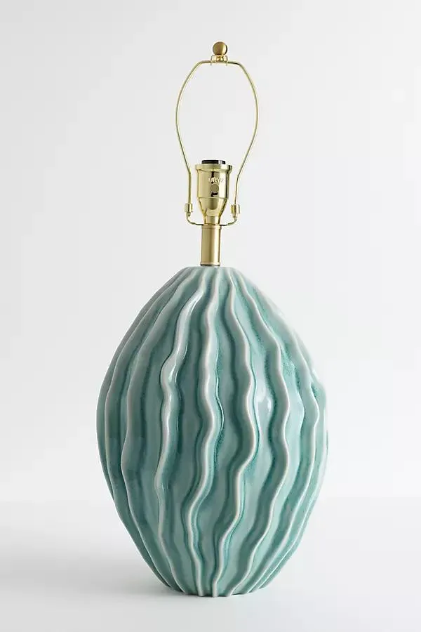Green Twisted Ceramic Lamp Base