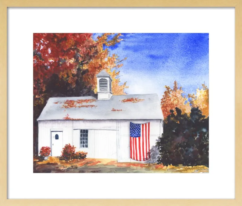 The Ross Barn in Fall by Lydia Marie Elizabeth for Artfully Walls