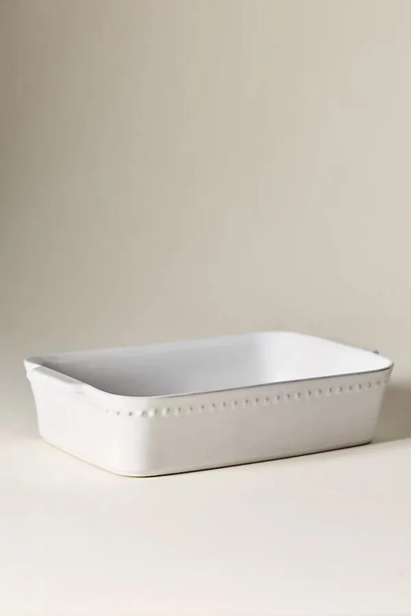 Large Pearl Stoneware Rectangular Baker