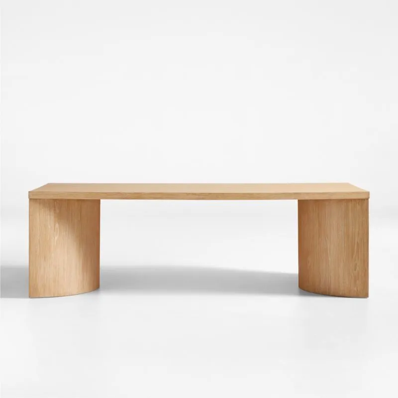 Virage 96" Curved Natural Oak Wood Dining Table