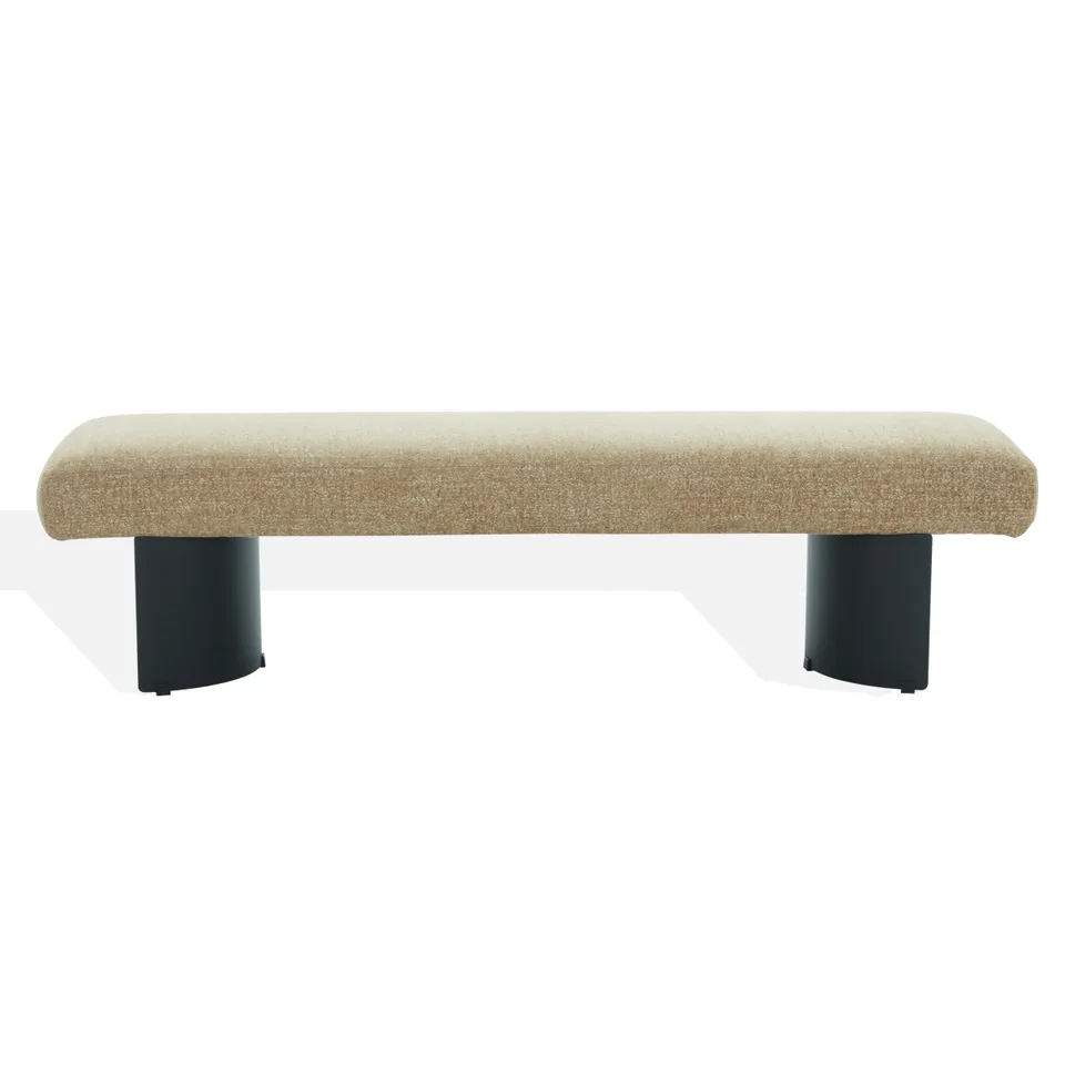 Raelee Metal Legs Bench - Light Brown / Black