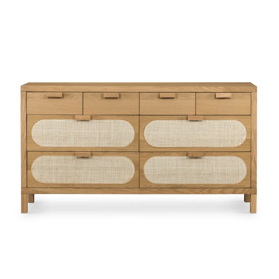 Allegra 8 Drawer Dresser-Natural Cane