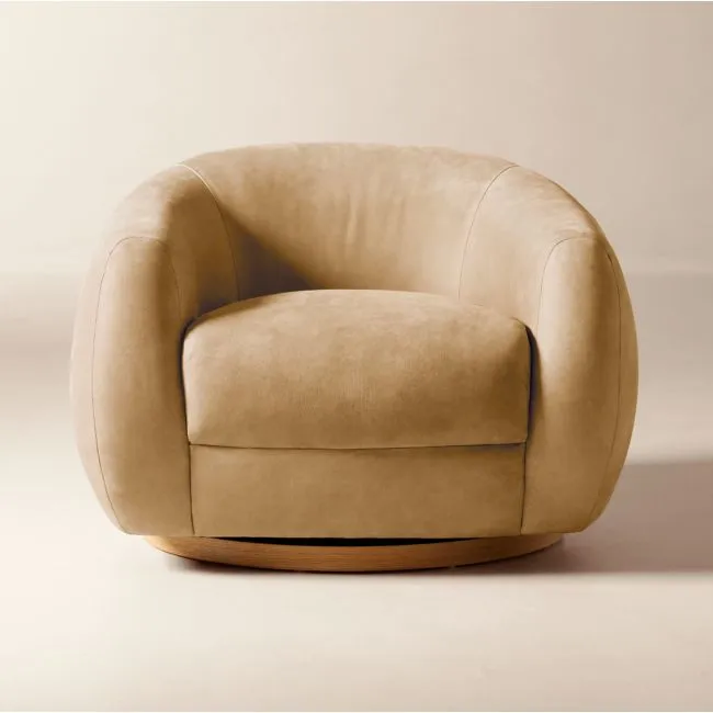 Laszlo Caramel Brown Leather Swivel Chair Set of 2