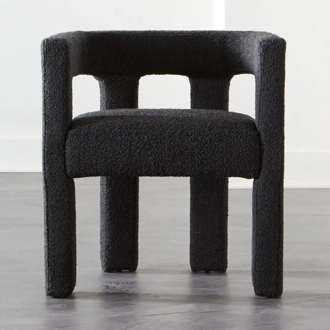 Stature Black Boucle Dining Armchair Set of 4