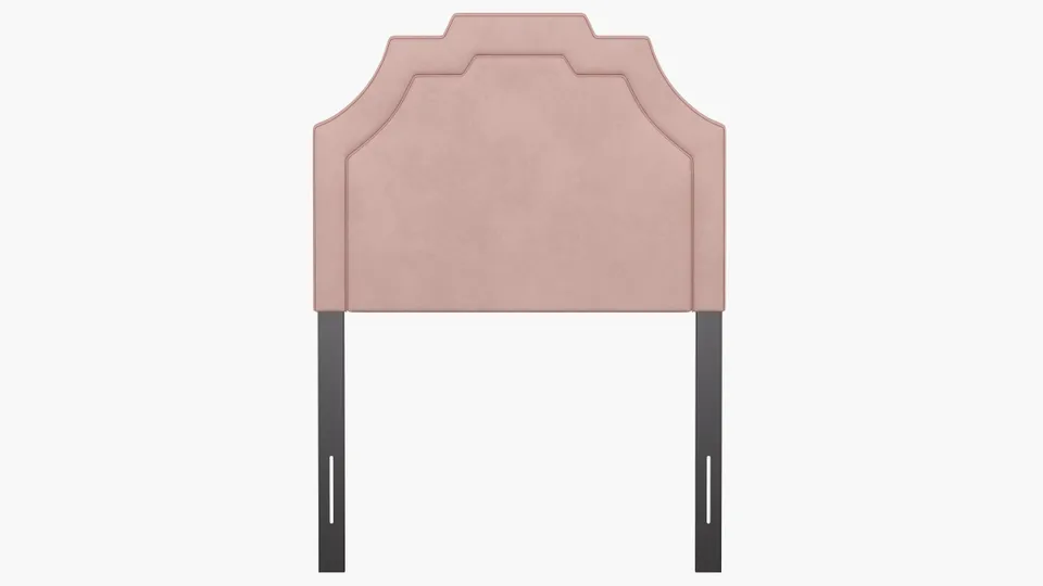 Art Deco Headboard, Blush Classic Velvet, Twin