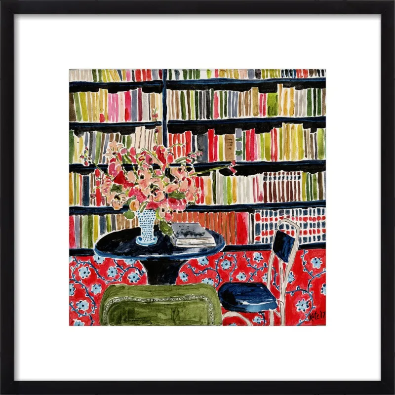 Books with Flowers by Kate Lewis for Artfully Walls