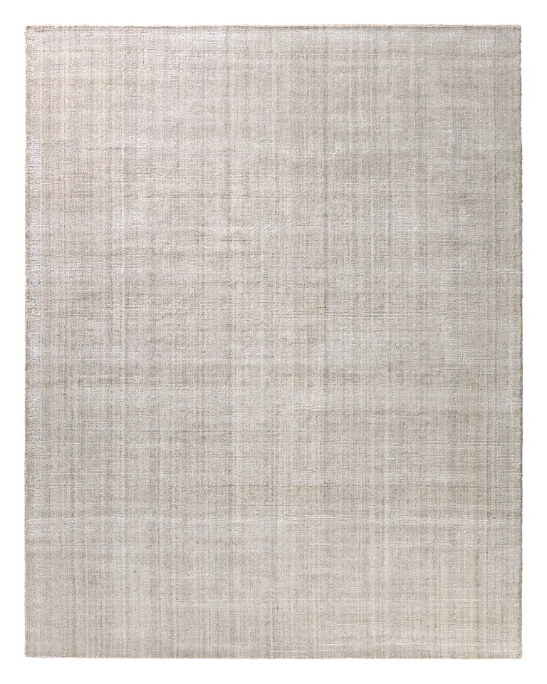 Kelle KT37 Handmade Solid Gray and White Area Rug (6'x9')