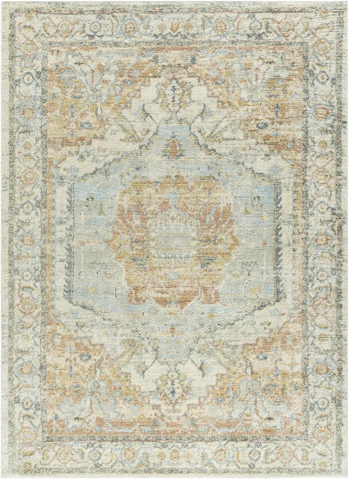 Avellino Beige Indoor 5'3" x 7' Machine Woven Rug