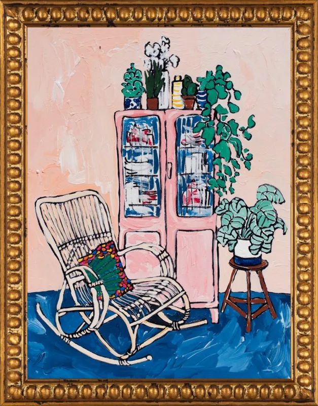 Rocking Chair In Pink Interior by Lara Lee Meintjes for Artfully Walls