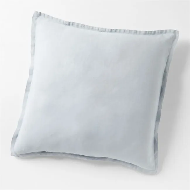 Aire Natural European Linen Mist Blue Euro Bed Pillow Sham