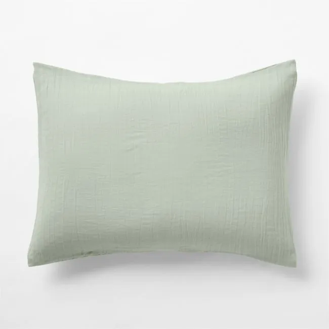 Supersoft Soft Green Organic Cotton Gauze Kids Pillow Sham