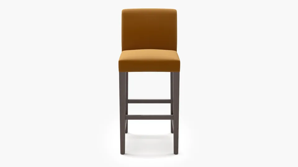 Signature Dining Bar Stool, Marigold Performance Velvet, Espresso Square Tapered Leg