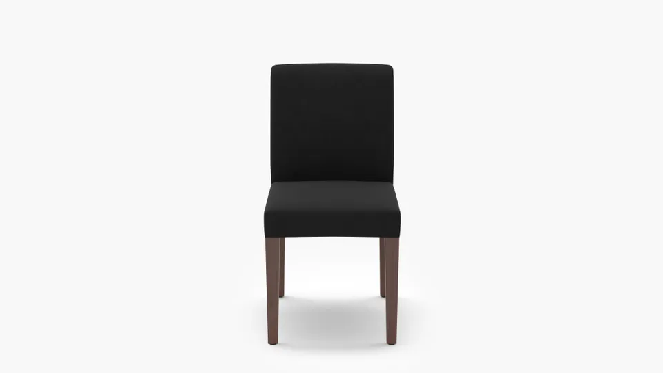 Signature Dining Chair, Raven Everyday Linen, Walnut Square Tapered Leg