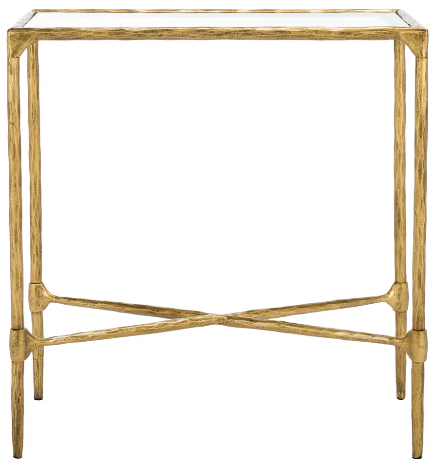 Isabellina Metal Accent Table - Brass/Clear