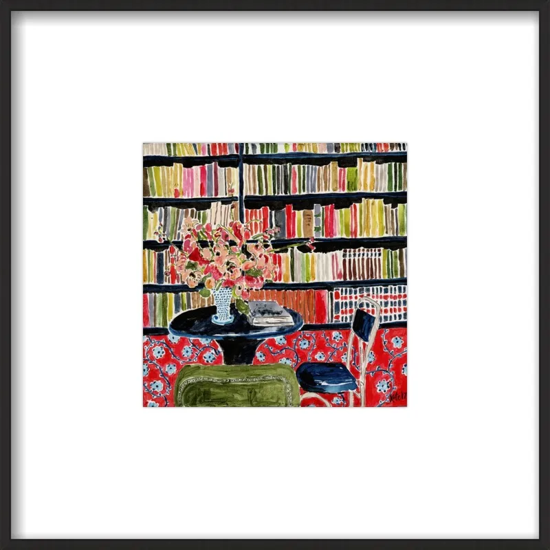 Books with Flowers by Kate Lewis for Artfully Walls