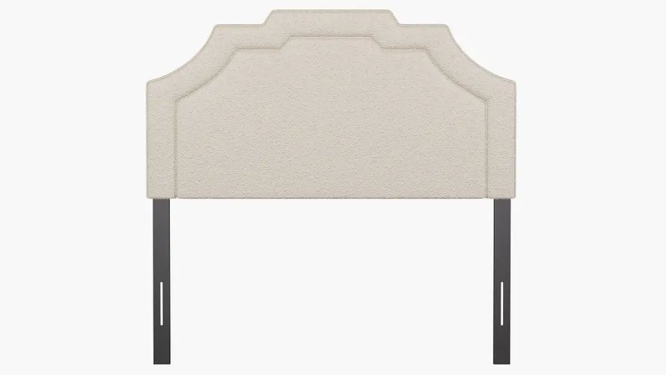 Art Deco Headboard, Snow Boucle, Full