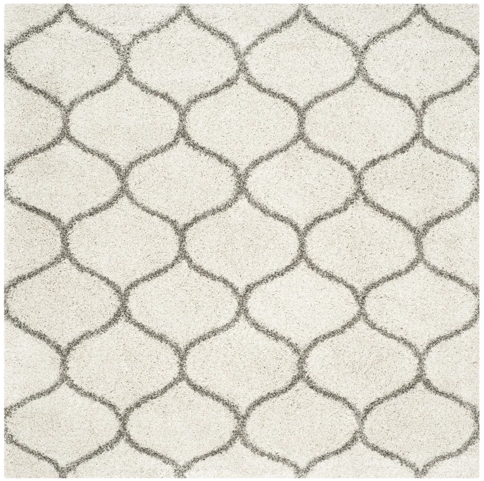 Arlo Home Woven Area Rug, SGH280A, Ivory/Grey,  8' X 8' Square