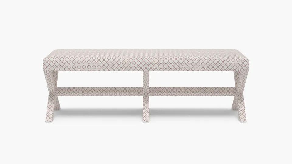 Double X Bench, Rosewood Petite Lattice