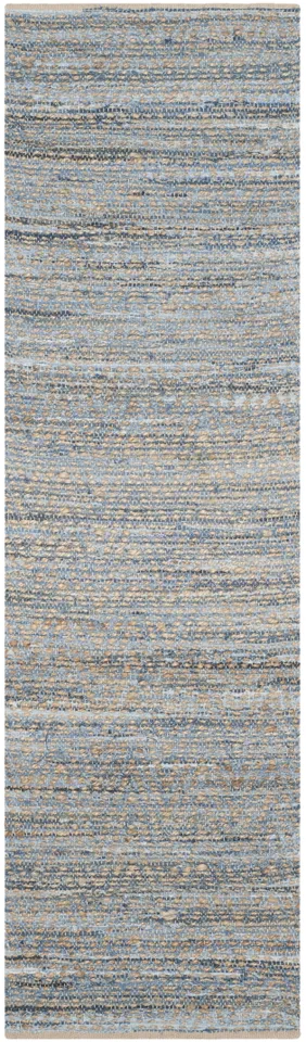 Arlo Home Hand Woven Area Rug, CAP350A, Natural/Blue,  2' 3" X 10'