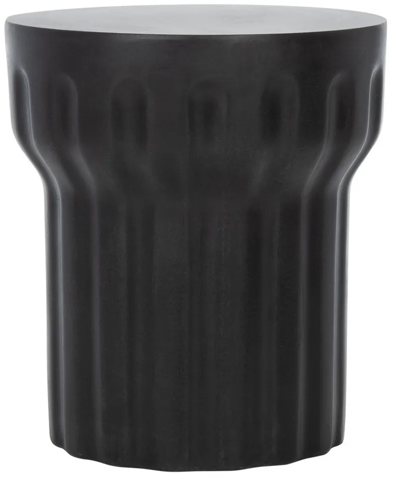 Vesta In/Outdoor Round Concrete 15.7" Accent Stool - Black