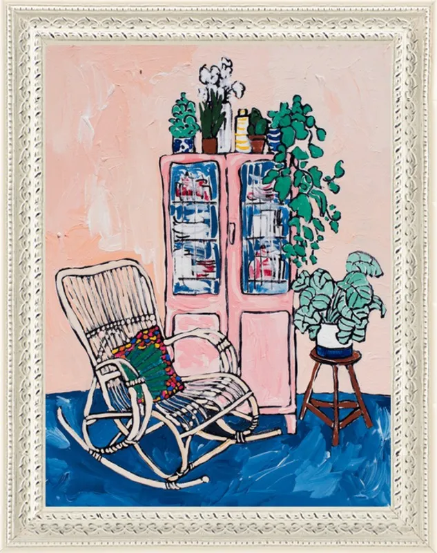 Rocking Chair In Pink Interior by Lara Lee Meintjes for Artfully Walls