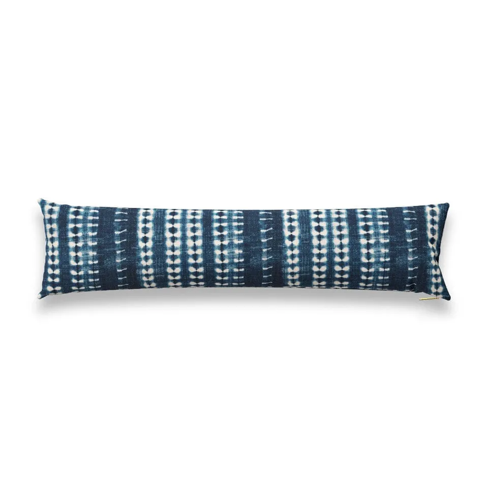 Dark Vines Indigo Pillow by St. Frank | Blue | 48" W x 12" H | Cotton/Linen