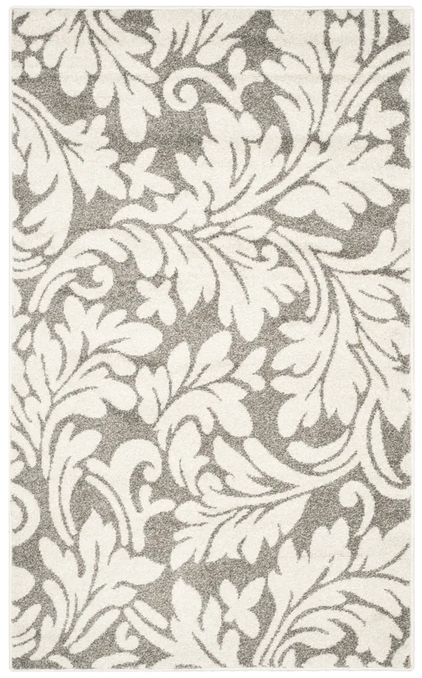 Arlo Home Indoor/Outdoor Woven Area Rug, AMT425R, Dark Grey/Beige,  3' X 5'