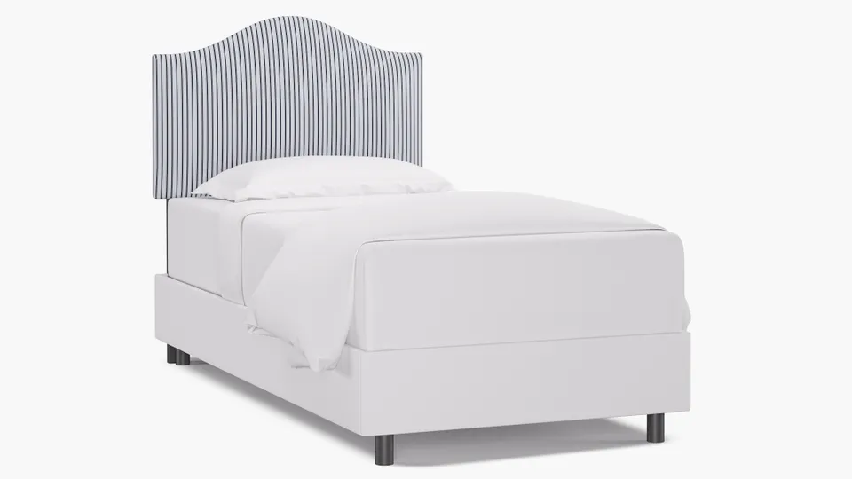 Camelback Headboard, Navy Classic Ticking Stripe, Twin