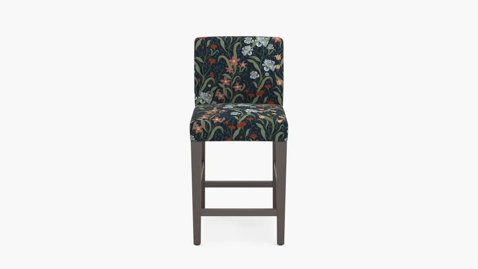 Signature Dining Counter Stool, Nightshade Bloomsbury, Espresso Square Tapered Leg