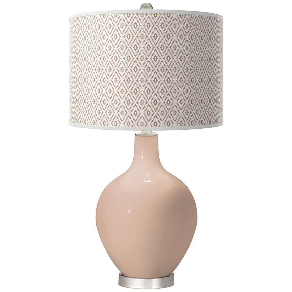 Italian Coral Diamonds Ovo Table Lamp