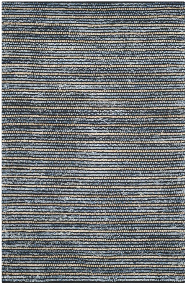 Arlo Home Hand Woven Area Rug, CAP363A, Blue/Natural,  6' X 9'