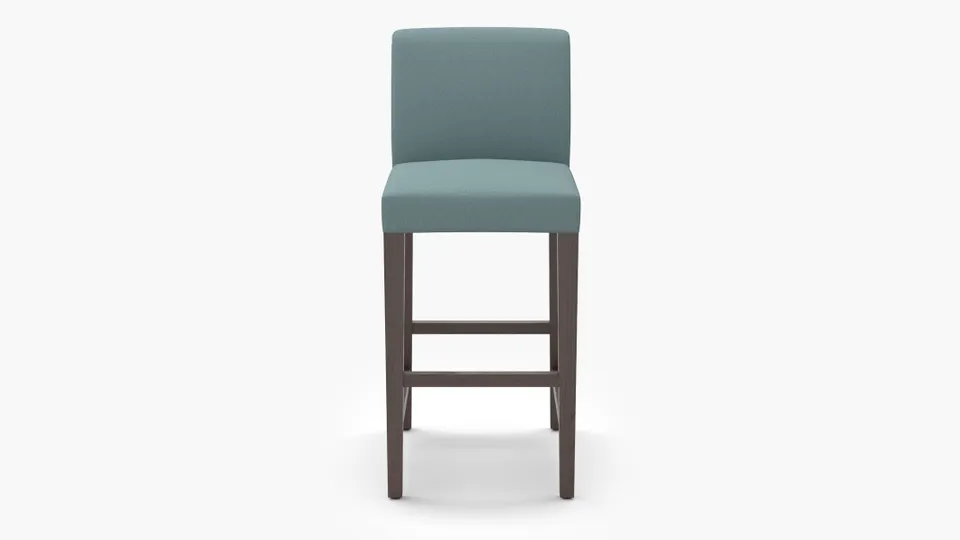 Signature Dining Bar Stool, Seaglass Everyday Linen, Espresso Square Tapered Leg