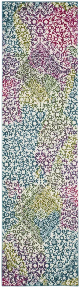 Arlo Home Woven Area Rug, WTC672F, Ivory/Fuchsia,  2' 3" X 6'