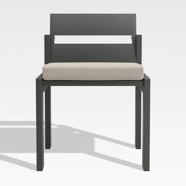 Walker Metal Outdoor Dining Chair with Canvas Flax Beige Sunbrella ® Cushions