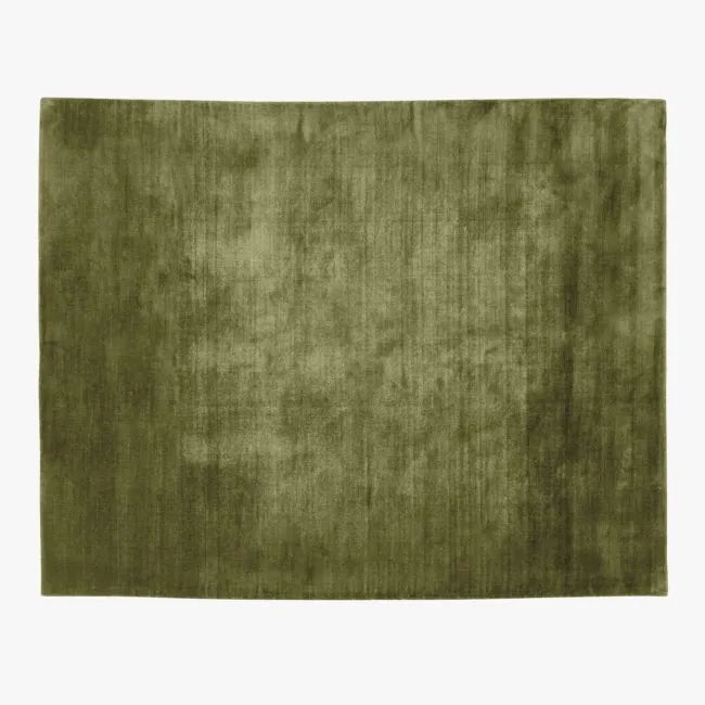 Kole Olive Green Solid Performance Nylon Area Rug 6'x9'