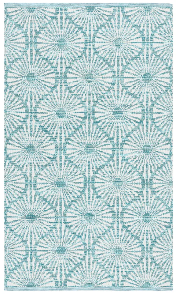 Arlo Home Hand Woven Area Rug, MTK606H, Aqua/Ivory,  3' X 5'