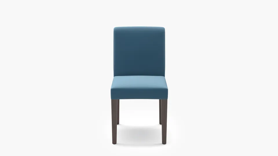 Signature Dining Chair, French Performance Plush Velvet, Espresso Square Tapered Leg