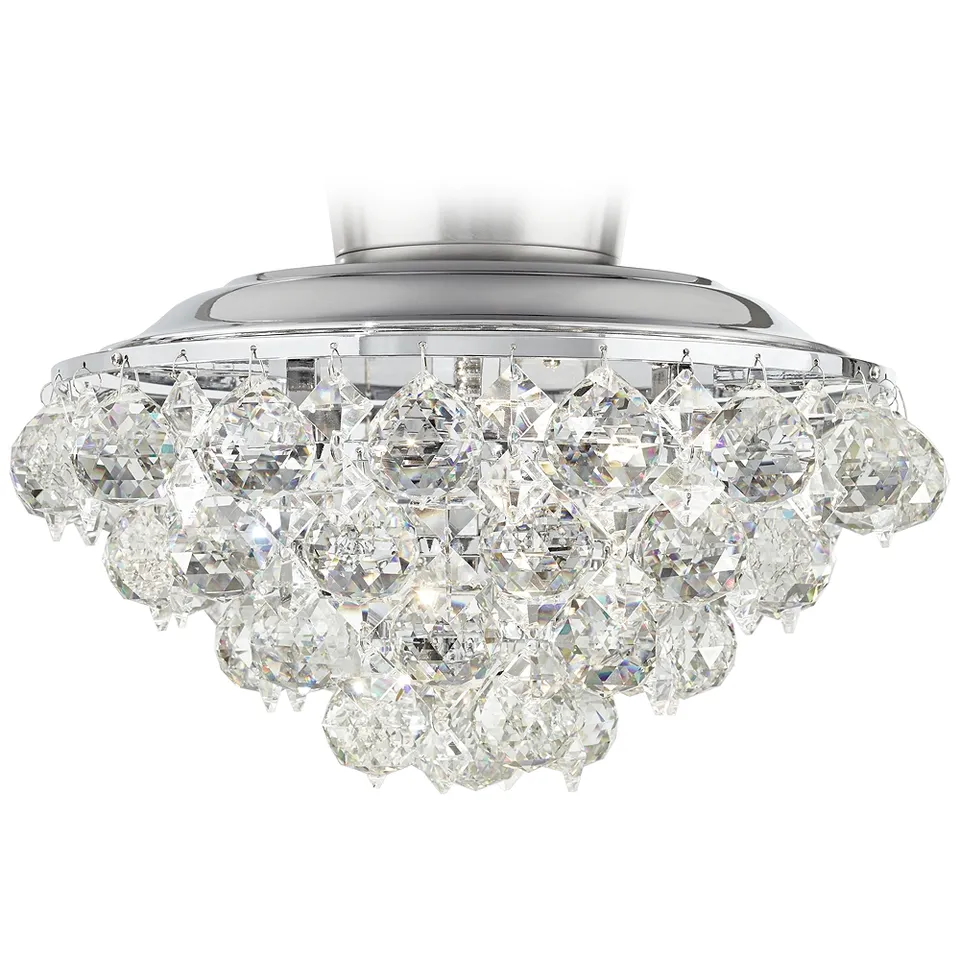 Crystal Ball Chrome Universal Ceiling Fan LED Light Kit
