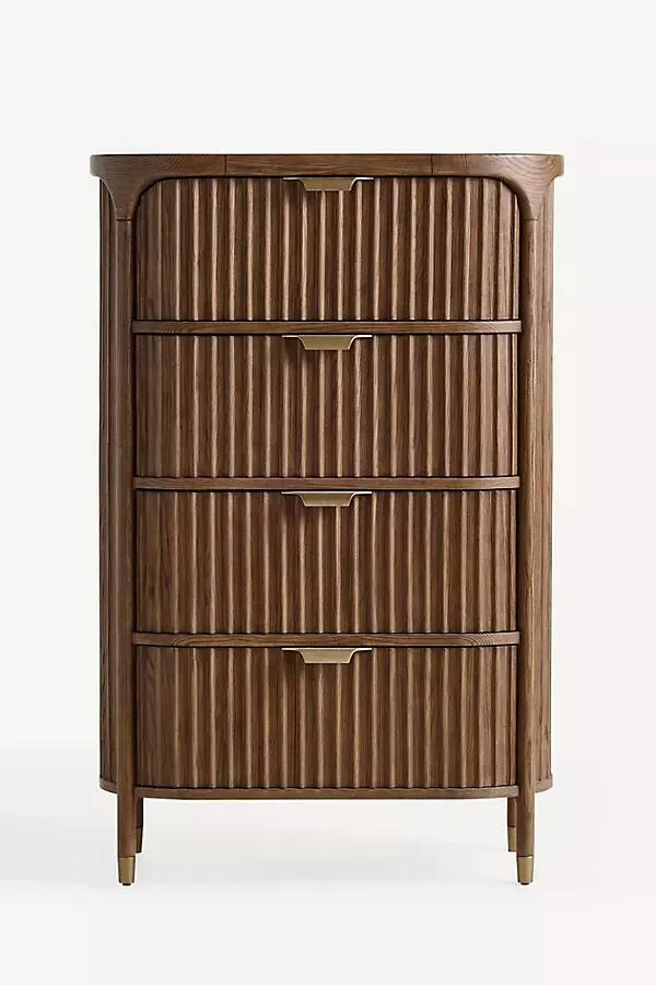 Isla Fluted Wood Four-Drawer Dresser
