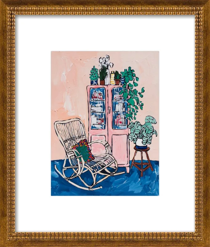 Rocking Chair In Pink Interior by Lara Lee Meintjes for Artfully Walls