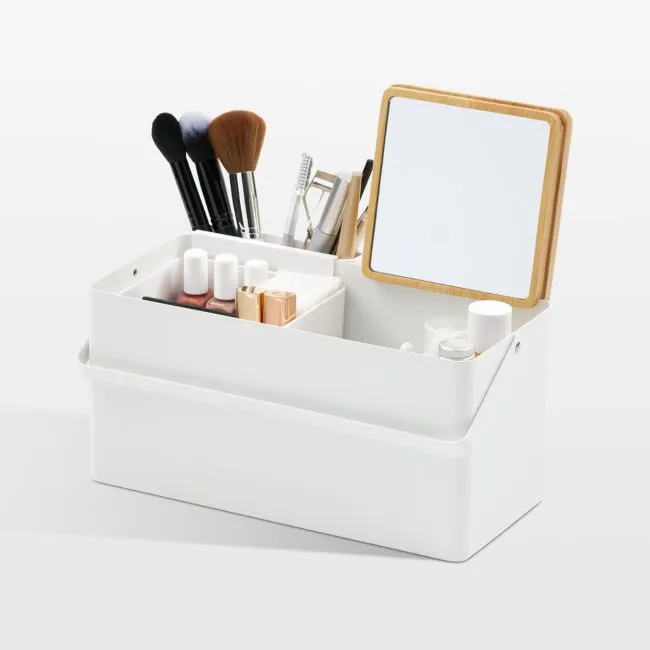 Yamazaki White Steel Makeup Organizer