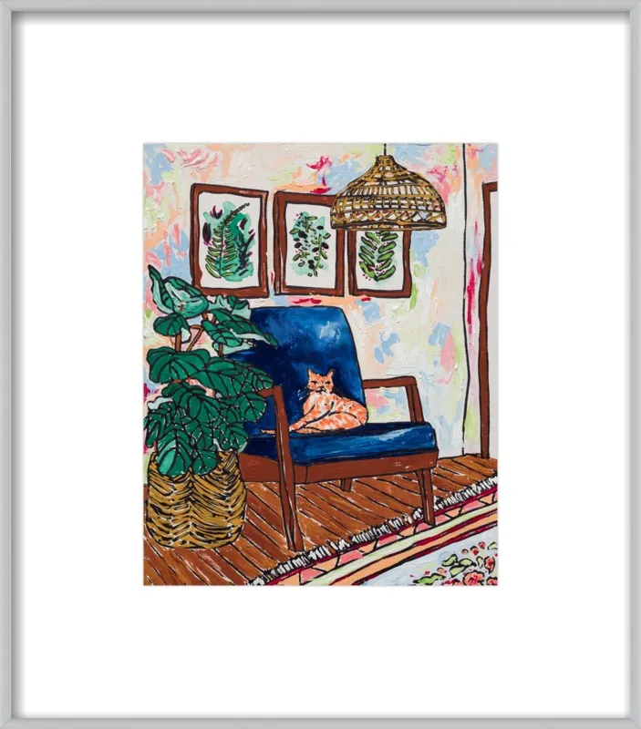 Ginger Cat in Mid Century Chair by Lara Lee Meintjes for Artfully Walls