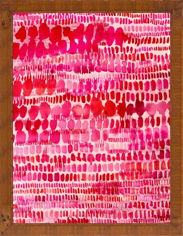 Pink and Red Watercolor Patterns Wall Art  by Paula Mills for Artfully Walls