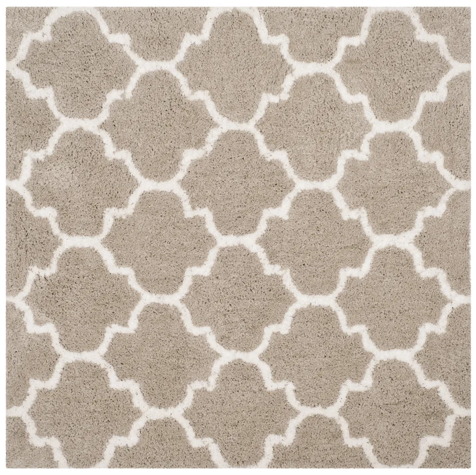 Arlo Home Hand Tufted Area Rug, SGT602C, Silver/Ivory,  5' X 5' Square