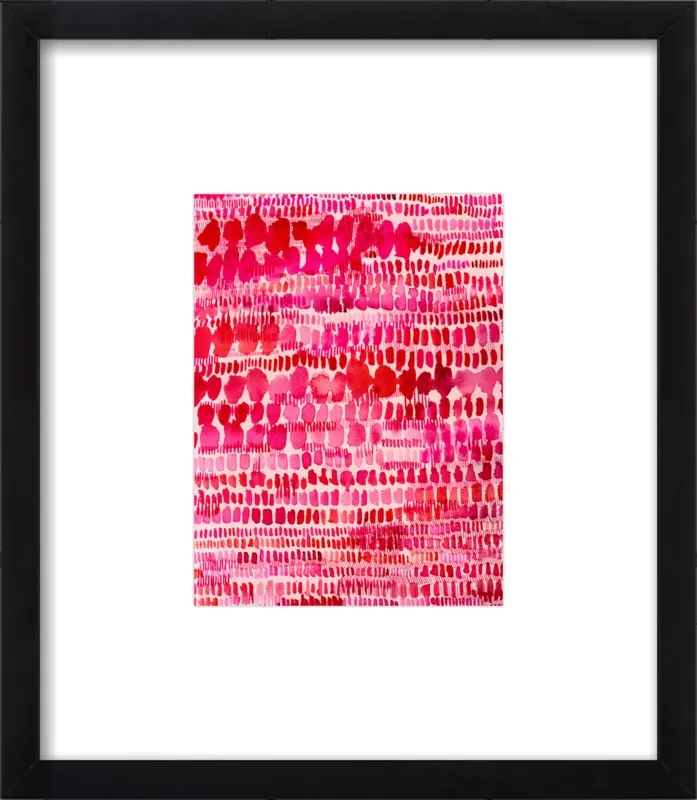 Pink and Red Watercolor Patterns Wall Art  by Paula Mills for Artfully Walls