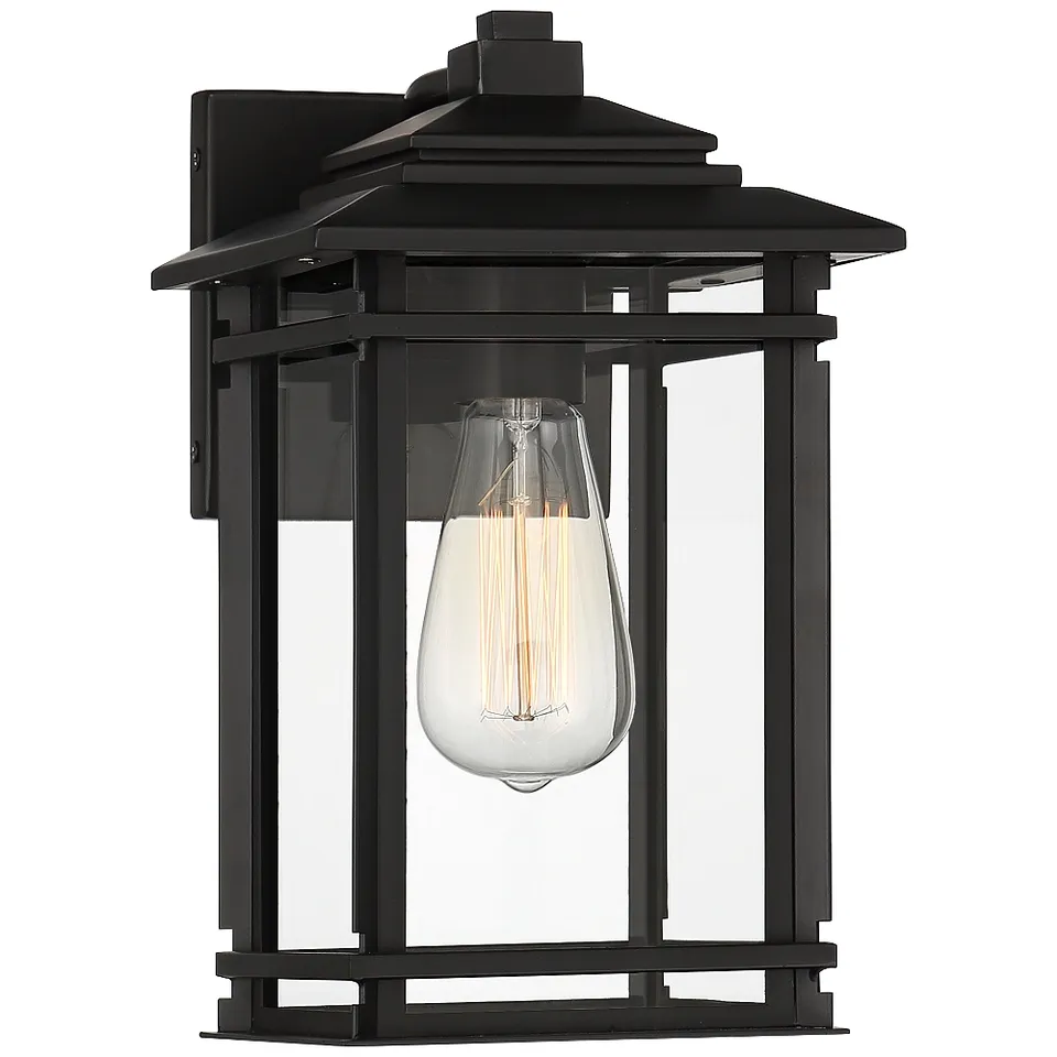 John Timberland North House 12" High Matte Black Outdoor Wall Light