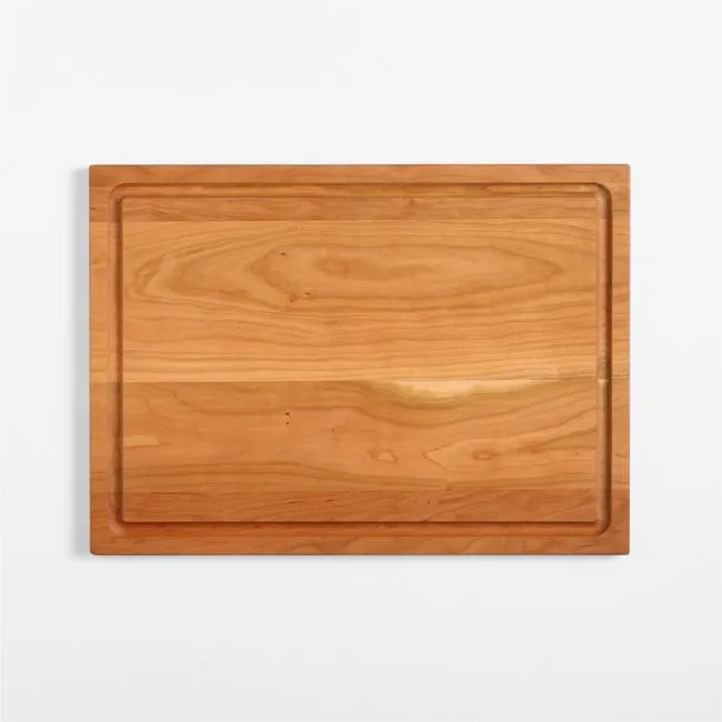 Crate & Barrel Reversible Cherry Wood Cutting Board 18"x13"x0.75"